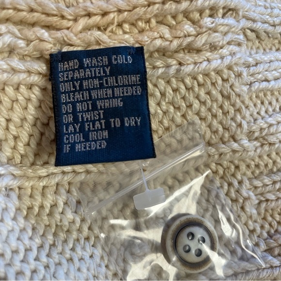 NWT Polo Ralph Lauren Men's Handknit Cable Knit Cream Sweater Size Large - Picture 4 of 11